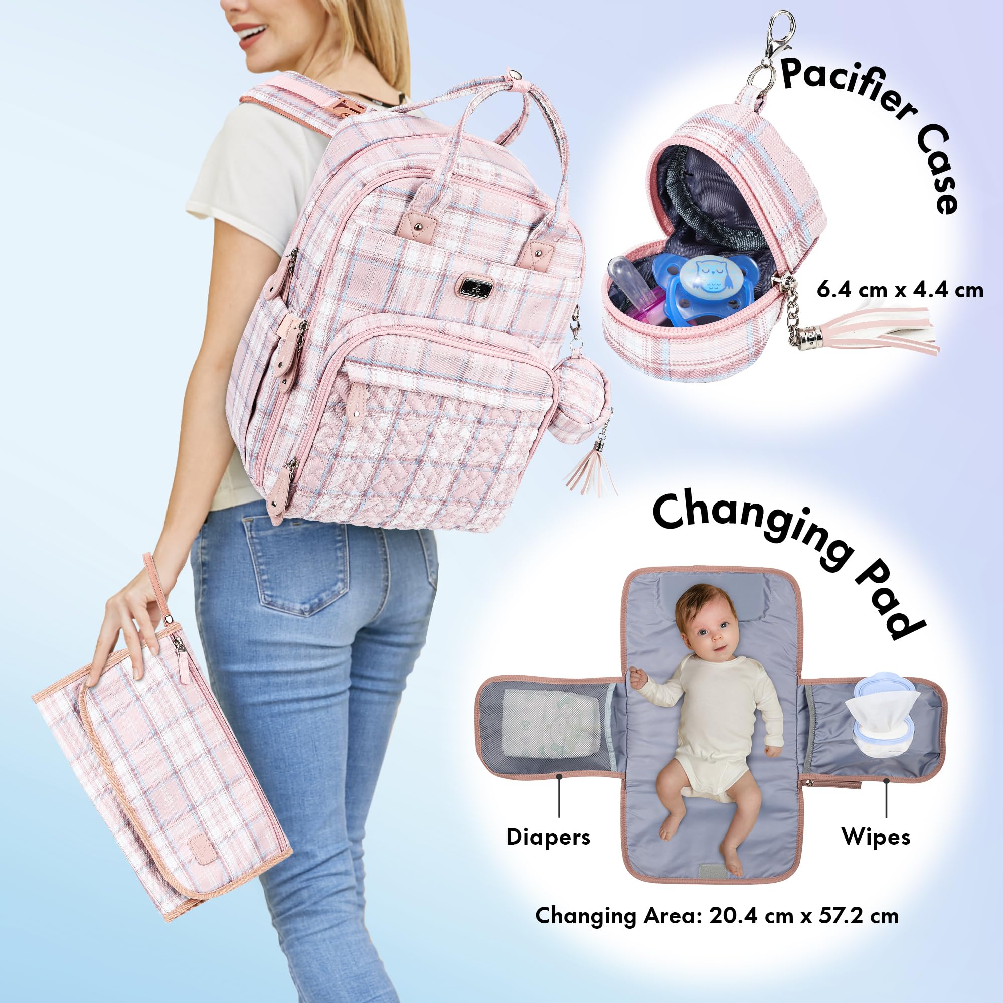 Dikaslon Borsa Zaini fasciatoio, Zainetto fasciatoio grande multifunzione Borsa bebè