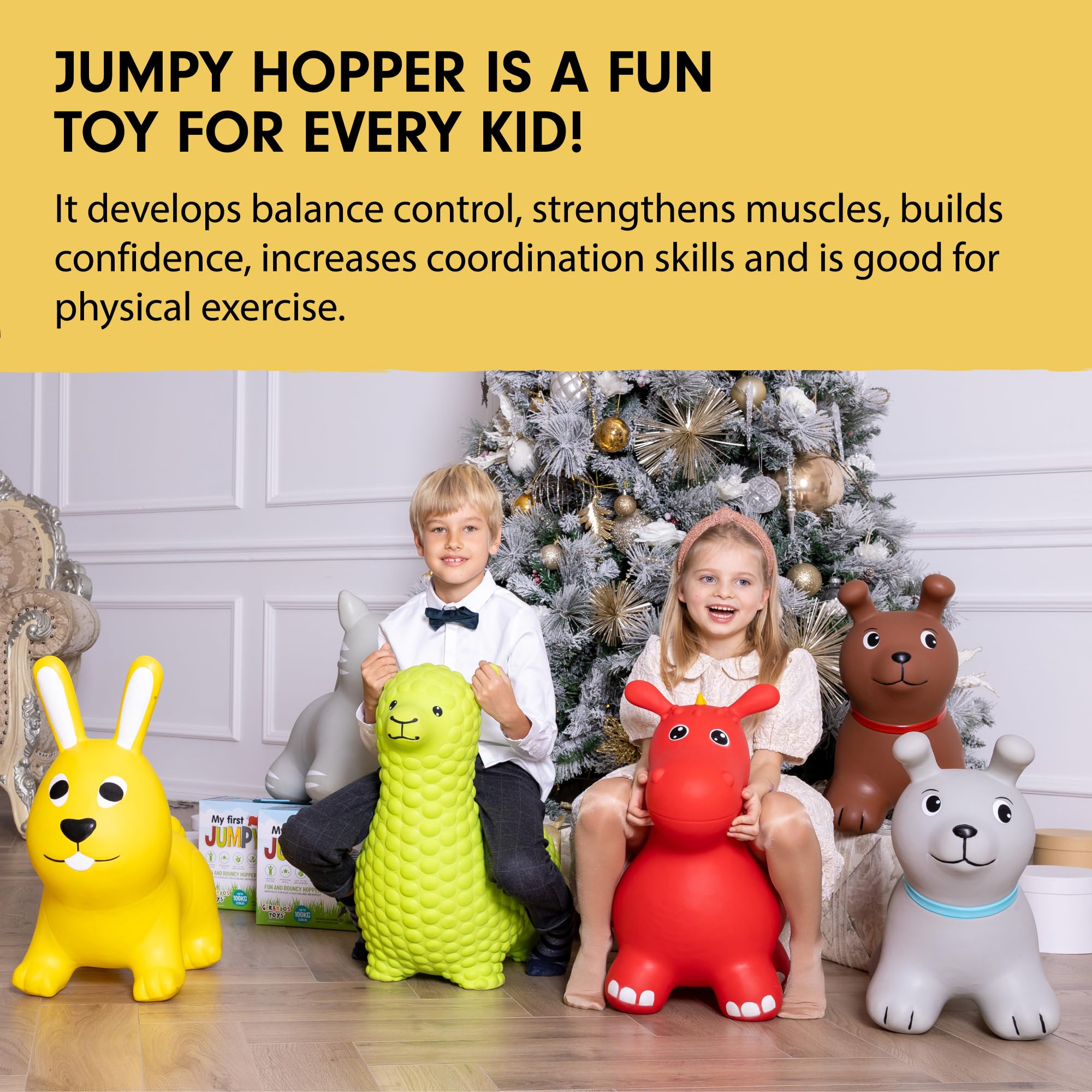 GERARDO'S My First Jumpy Dragon Rouge - Trampoline - Voiturette - Enfant - Inclut Pompe - Rouge - 1 Joueur - Caoutchouc - Pas de Piles Requises - Manuel - Ride on
