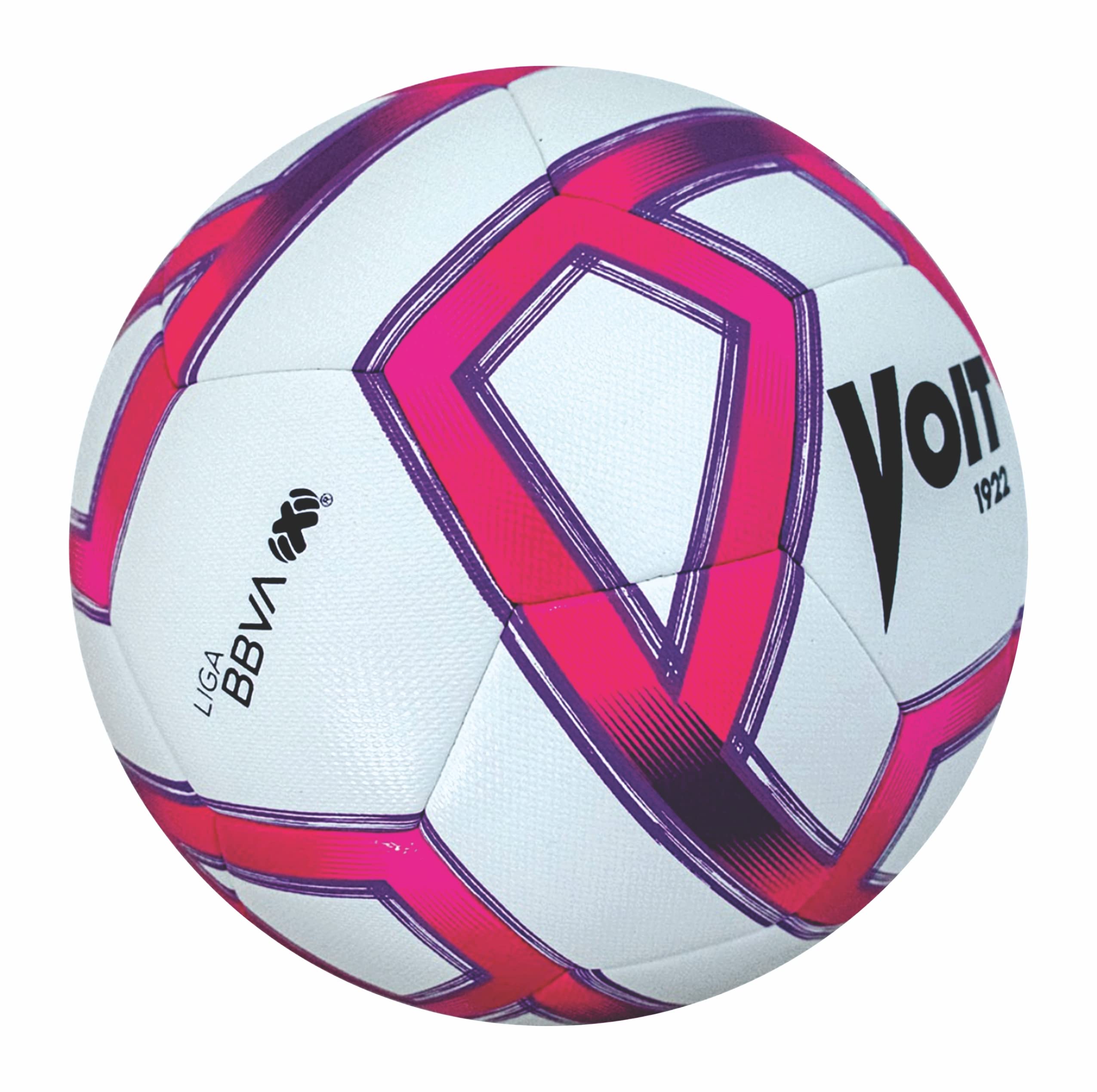 Voit Fußball, Größe 5, FIFA-Qualität, hitzeversiegelter rosa Ball für Liga MX-Fußbälle, 20-Panel-Butylblasen-Design, spielen Sie bei jedem Spiel mutig mit Zweck mit dem ikonischen rosa Fußball
