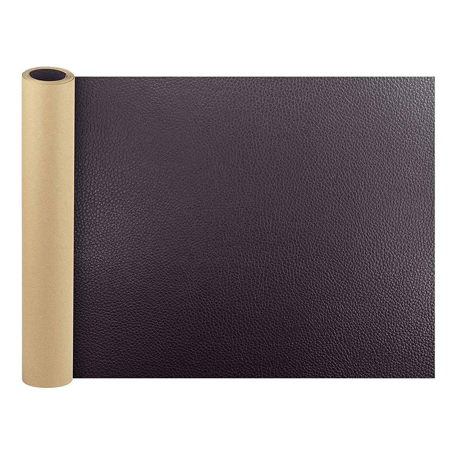 Leather Repair Patch 17.5x60 Inch Large Self-Adhesive Leather Repair Tape, DIY Leather Patches for Couches, Furniture, Sofa, Shoes, Down Jackets, Drivers Seat, Handbags, Car Seats - Dark Brown