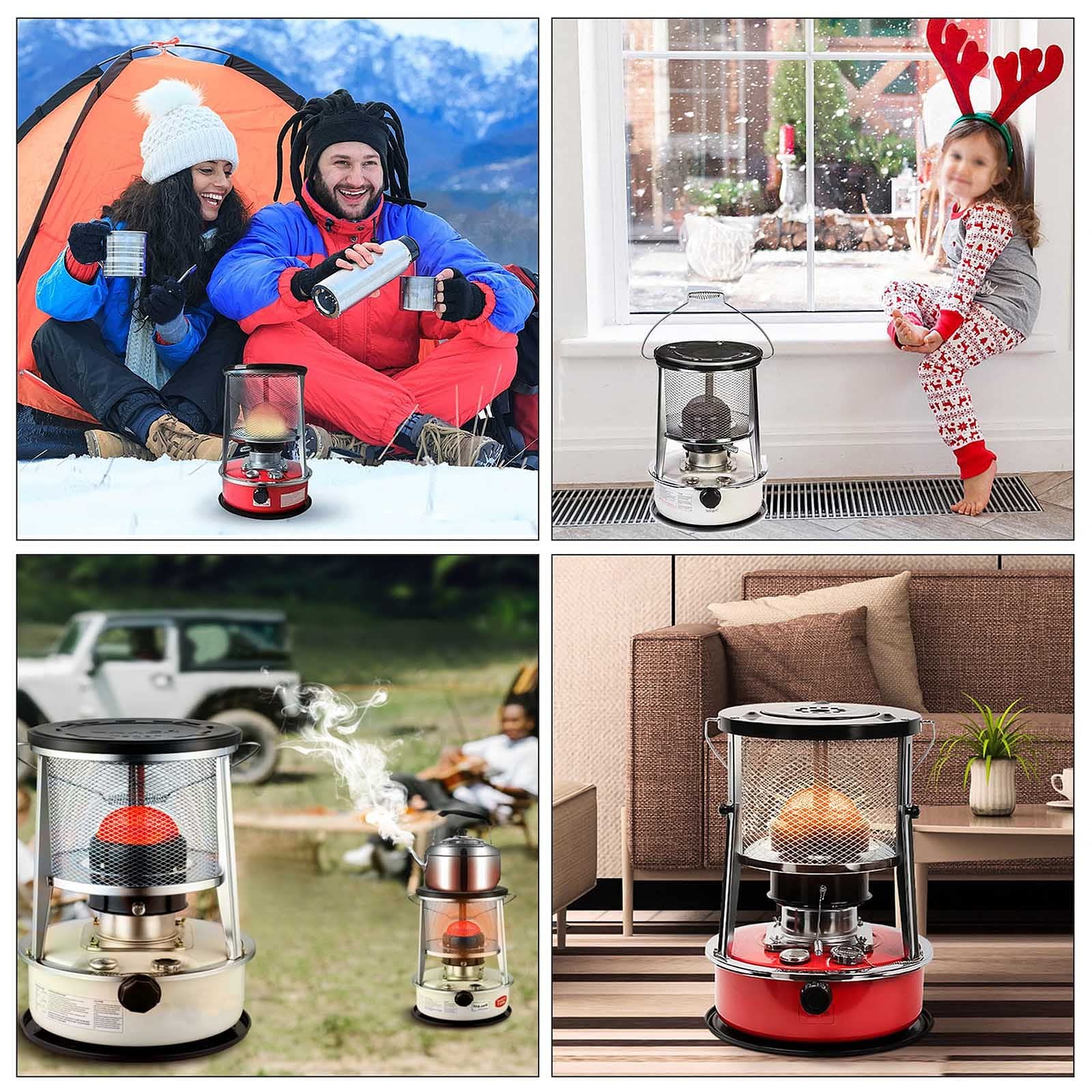 Estufa De Queroseno,Calentador De Estufa De Queroseno Universal,Quemador De Estufa De Queroseno Grande 4,6/6L,Calentador De Queroseno De Potencia De Fuego Ajustable,con Mecha,4.6Lred