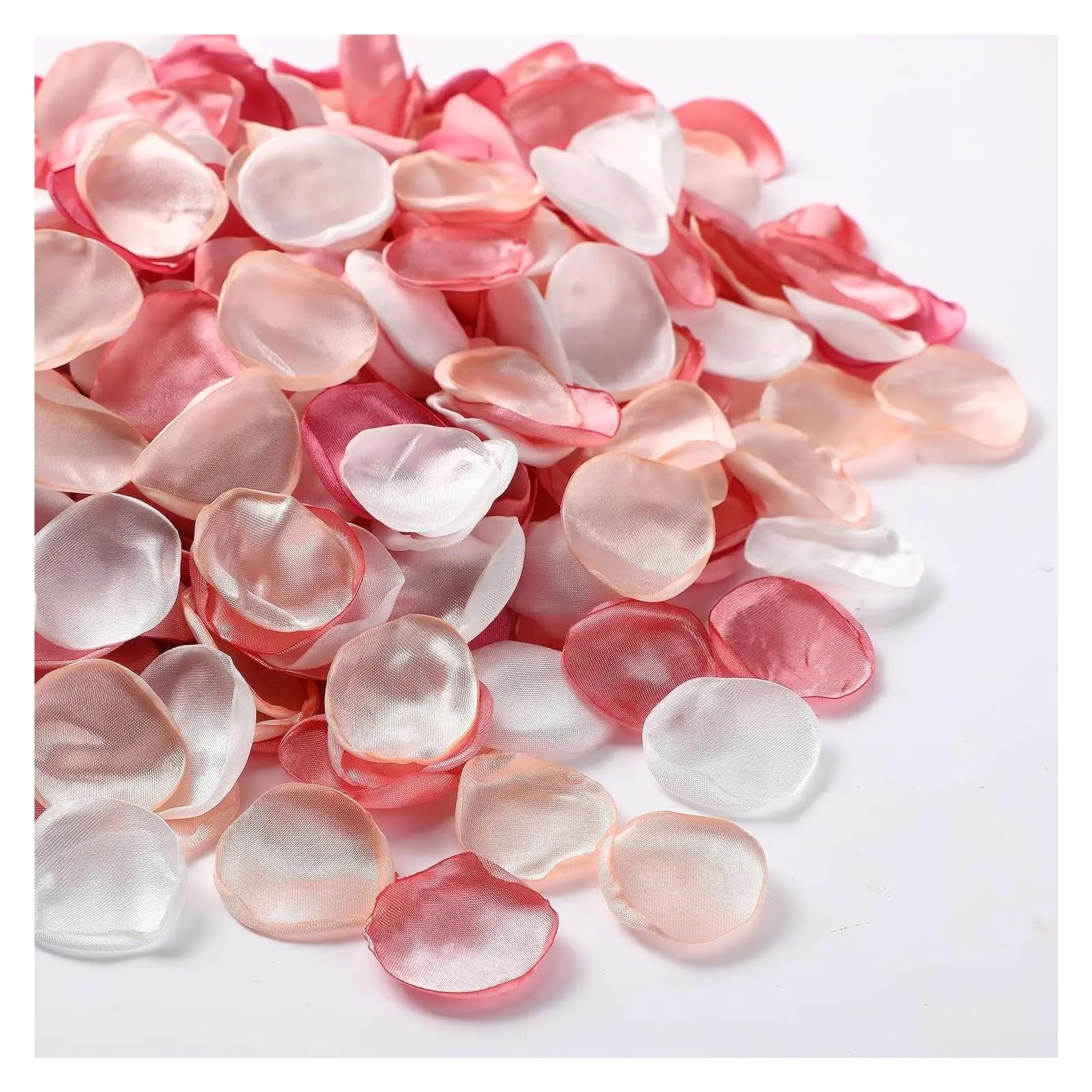 Petali di rosa artificiali in seta per matrimoni, 600-1800 pezzi, per cestini, corridoi, centrotavola (rosa cipria, 1200 pezzi)