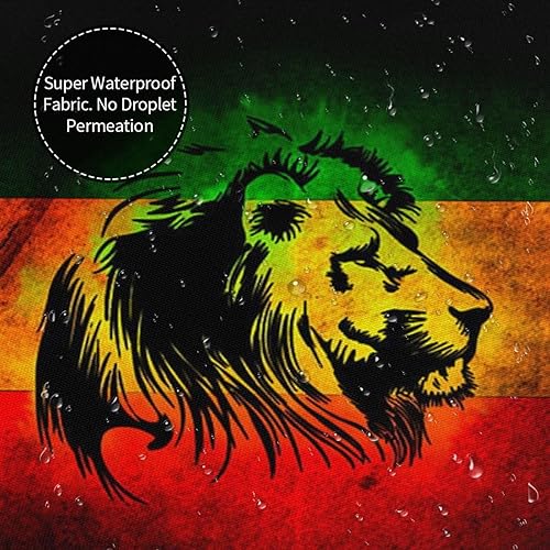 Miniatura 3 de Cortina de ducha impermeable con diseño de león de Judá Rastafara para bañera, 12 ganchos inoxidables para decorar el baño, 60 x 72 pulgadas