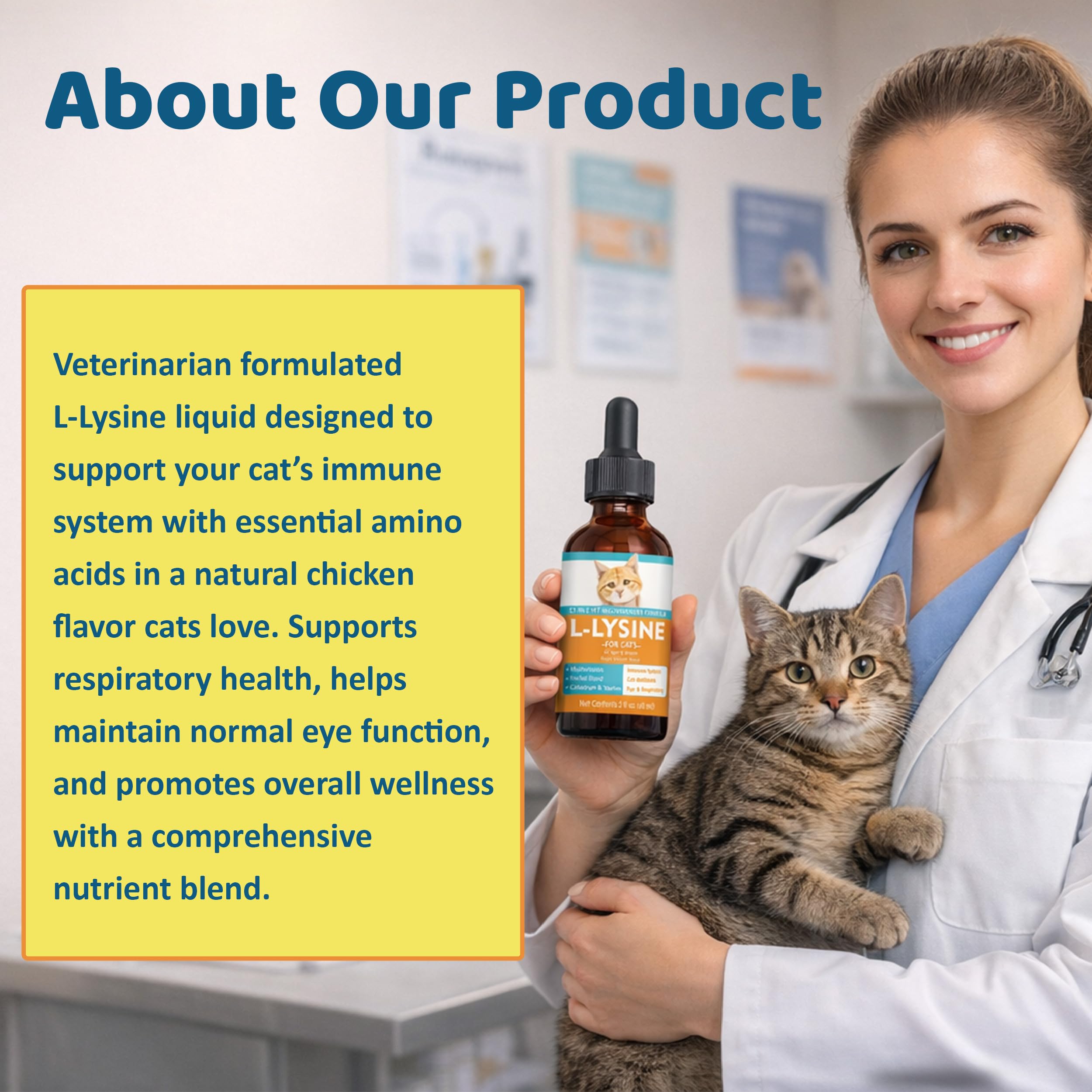 L-Lysine Supplement for Cats – Immune & Respiratory Support, Liquid Lysine for Sneezing, Runny Nose & Eye Health, Chicken Flavor, 60 mL — Amazon image 7