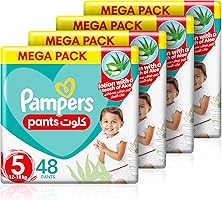 Pampers Baby-Dry Pants with Aloe Vera Lotion, Stretchy Sides, and Leakage Protection, Size 5, 12-18 kg, 192 Pants