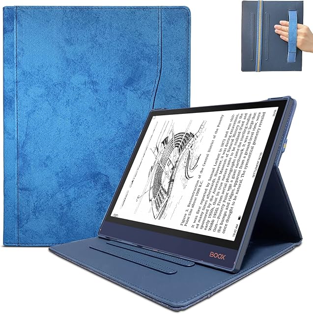 Case for BOOX Note Air 2 (2021) & BOOX Note Air 2 Plus (2022) Digital Paper Tablet Upgrated Design Cover for BOOX Note Air 2 & 2 Plus 10.3 inch Digital Paper with Pencil Holder-Blue