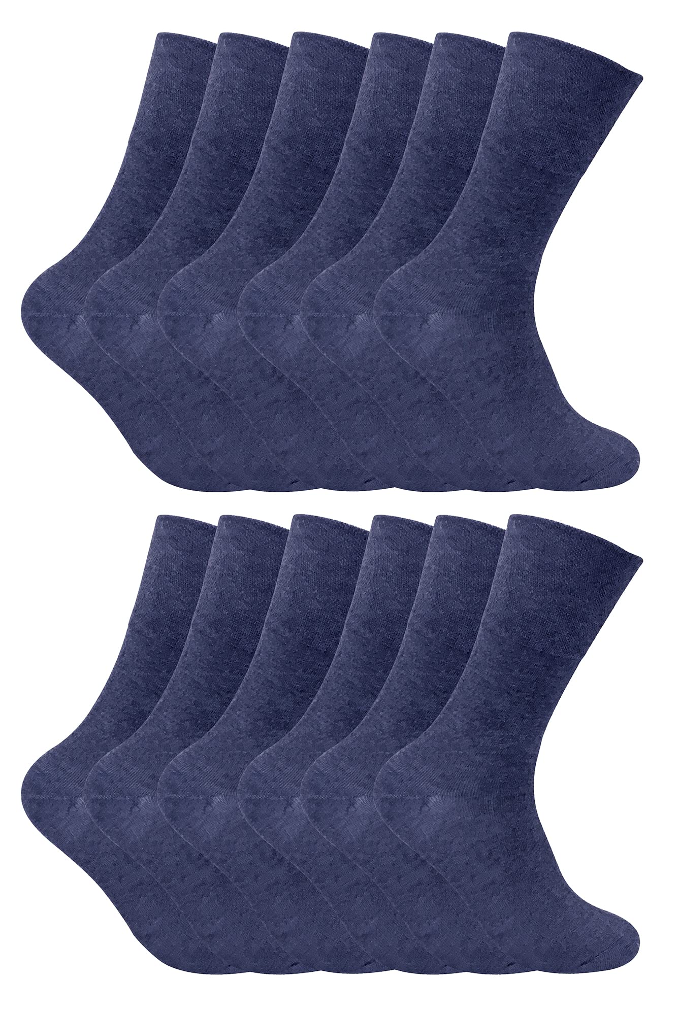 Sock Snob Men's Navy 12 Pairs Thermal Diabetic Socks | | Non Elastic Extra Wide Diabetic Socks For Poor Circulation (6-11, )