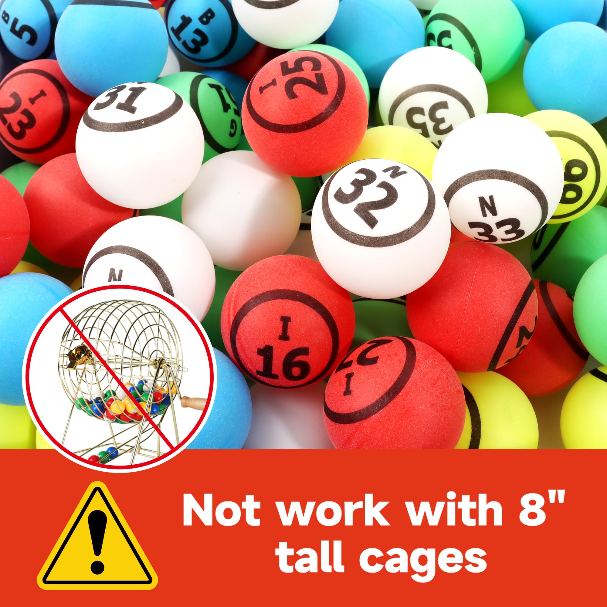 GSE - Bolas de bingo multicolor de 4 cm, bolas de bingo con números únicos