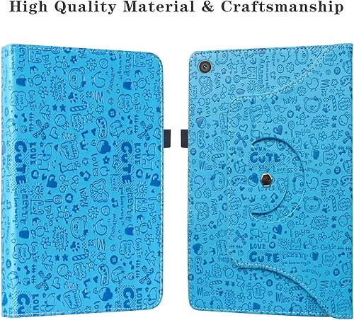 Miniatura 5 de LiuShan Funda giratoria compatible con LG G Pad 5, soporte de rotación de 360 grados, piel sintética con bonito patrón para tablet LG G Pad 5 10.1