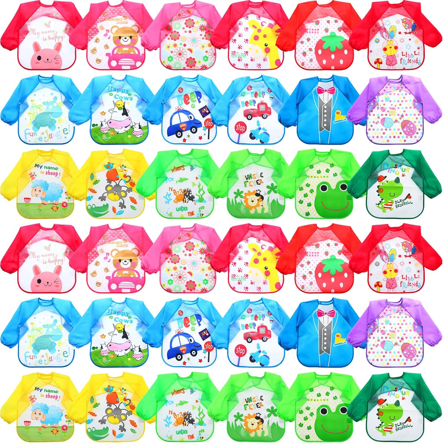 36 Pcs Kids Art Smocks Bulk Toddler Smocks for Painting Waterproof Children's Paint