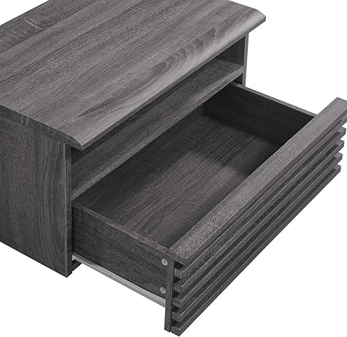 Miniatura 6 de Modway Render Mesita de noche moderna de mediados de siglo para montaje en pared en color carbón