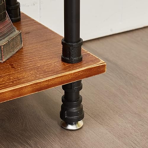 Miniatura 11 de Estantería industrial, estantería de 5 estantes, estantería de tubo marrón rústico (29.5 pulgadas de largo x 11.8 pulgadas de ancho x 70 pulgadas de