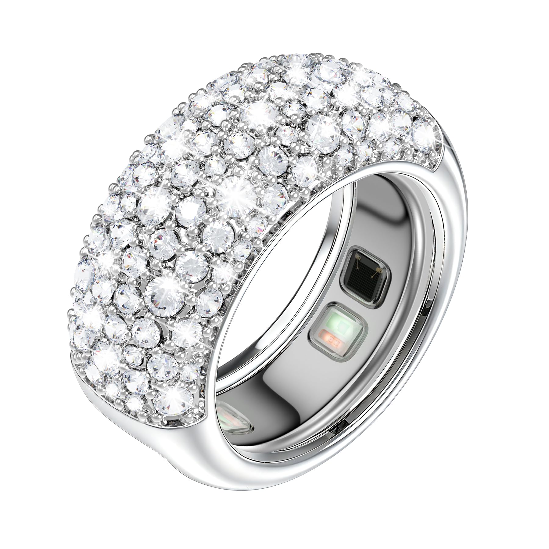 YWXTW 14K Gold Plated Jacket Ring for Oura Ring 5, Silver
