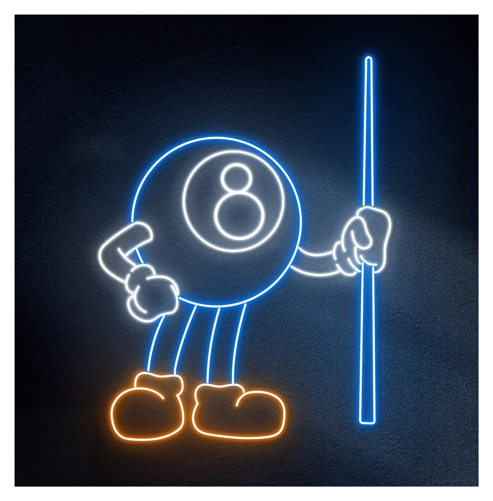 RONGCH Hanging Art Signs Billiard 8 Ball Neon Sign Cue Led Light Sport Game Room Wall Art Decor Storefront Window Display Business Entrance 58cm