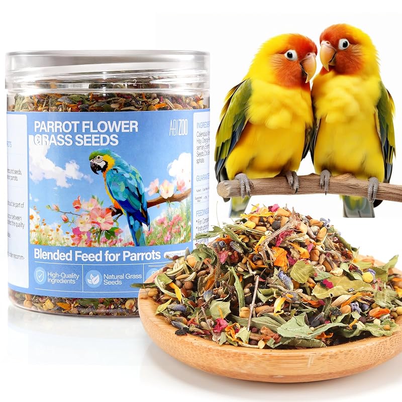 Alimento complementar seco para aves Abizoo com calêndula, chia e linhaça – 170 g