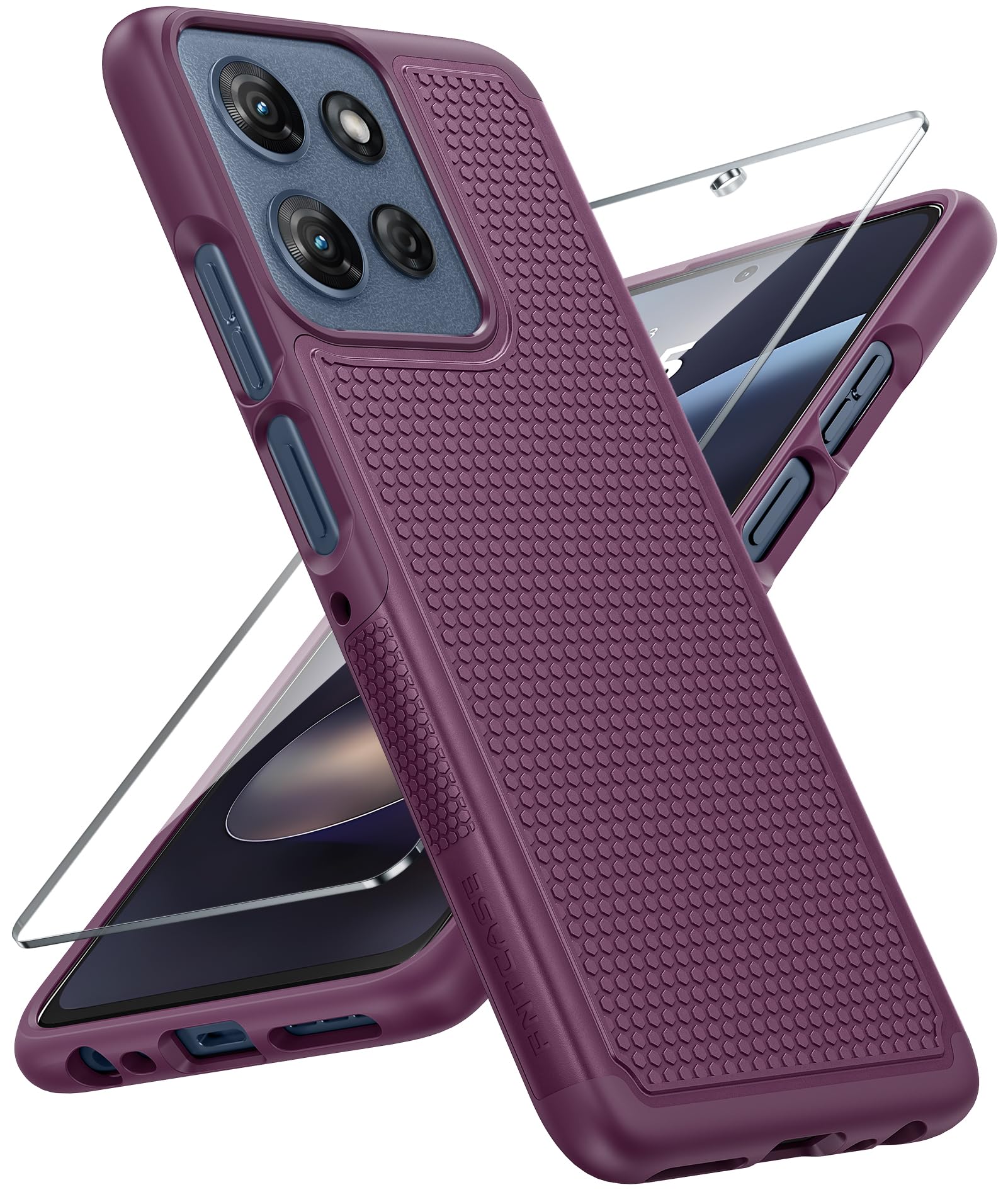 FNTCASE for Moto G 2026/2025 Phone Case: Dual Layer Non Slip Shockproof | Moto G Play 2026/G Power 2025 Case With Screen Protector, Military Drop Protection, Matte Protective Daily Phone Cover