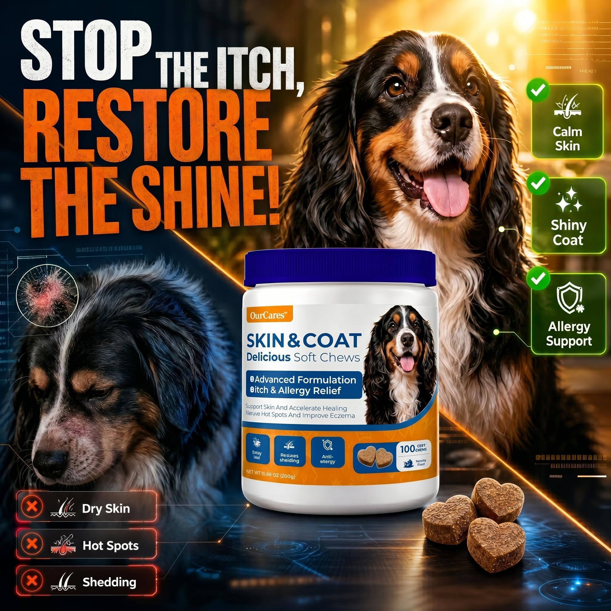 Omega 3 Fish Oil for Dogs Skin & Coat, Allergy & Itch 15 Ct — Amazon image 3
