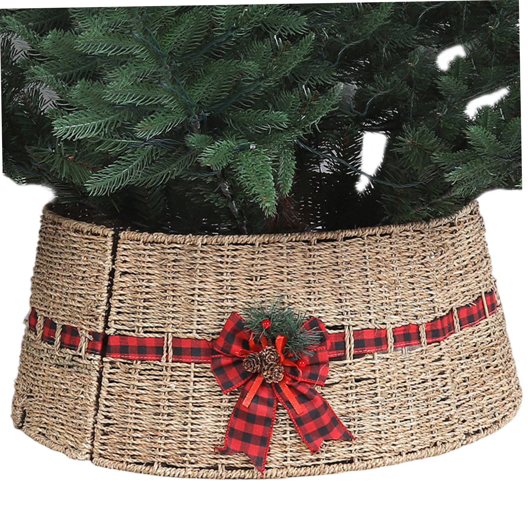 Jupe de Sapin de Noël Tissé 61 cm | Couverture de Base Stable pour Décoration de Fête