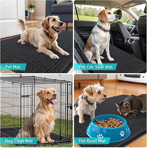 Miniatura 7 de OLANLY Tapete para puerta de perro para patas fangosas, absorbe la humedad y la suciedad, absorbente, antideslizante, lavable, de microfibra de