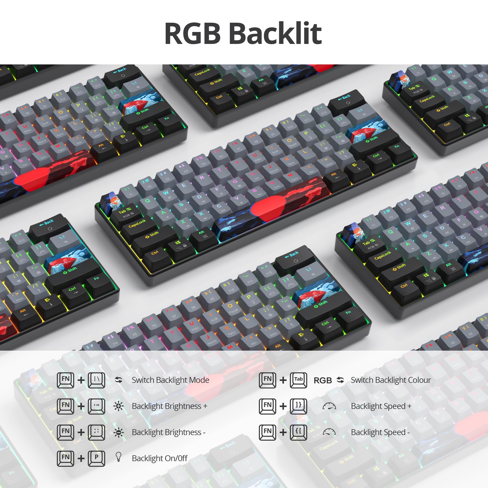 Amazon.com: Ussixchare 60 Percent Gaming Keyboard Portable Wired