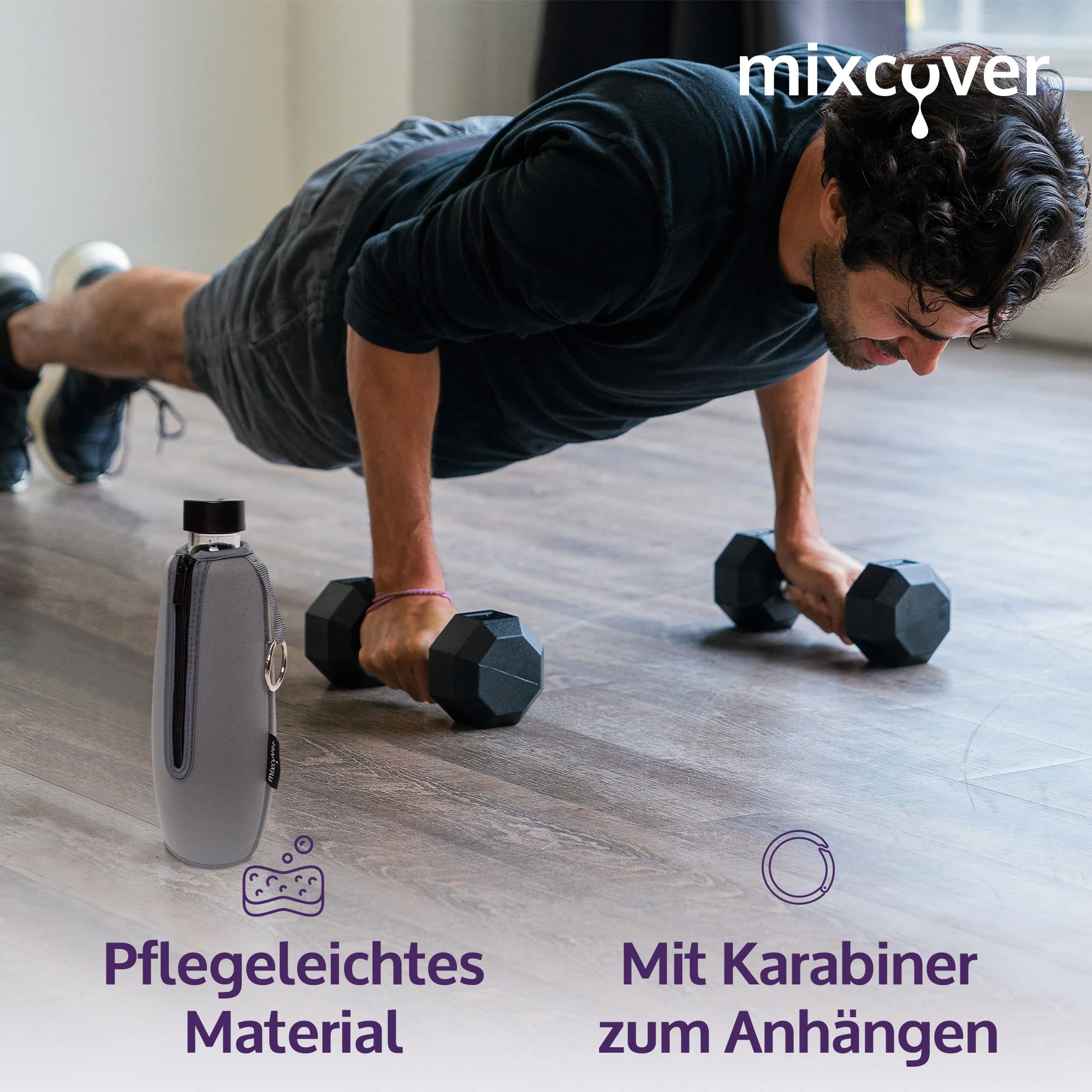 mixcover Izolowany pokrowiec ochronny na butelki, kompatybilny ze szklanymi butelkami SodaStream Crystal i Duo, etui ochronne na butelki, ochrona przed pęknięciami i zadrapaniami, kolor różowy