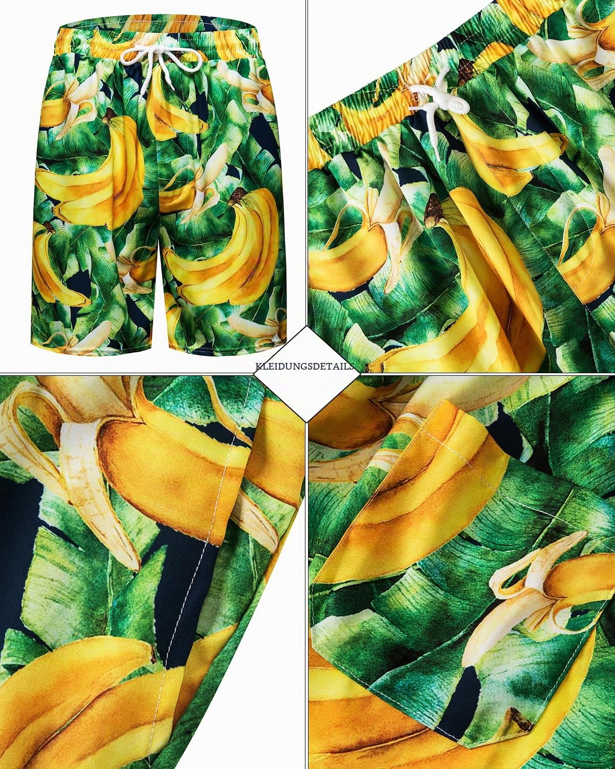 TUNEVUSE Herren Hawaiihemd und Shorts Set, 2-teiliges tropisches Set, Blumen Bedruckte Knopf Strand Set mit Hut