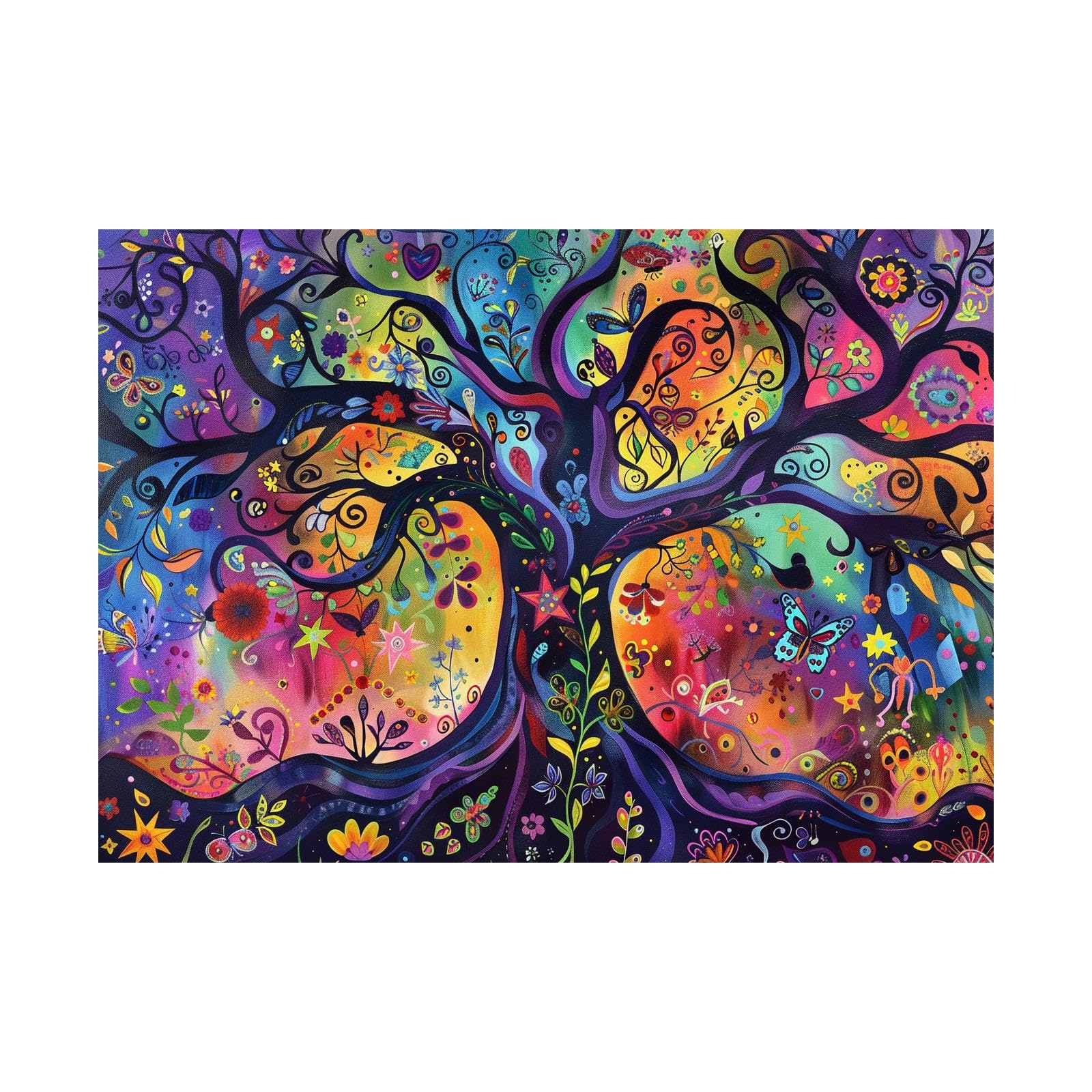 Tableau décoration murale salon avec impression arbre abstrait moderne sur toile