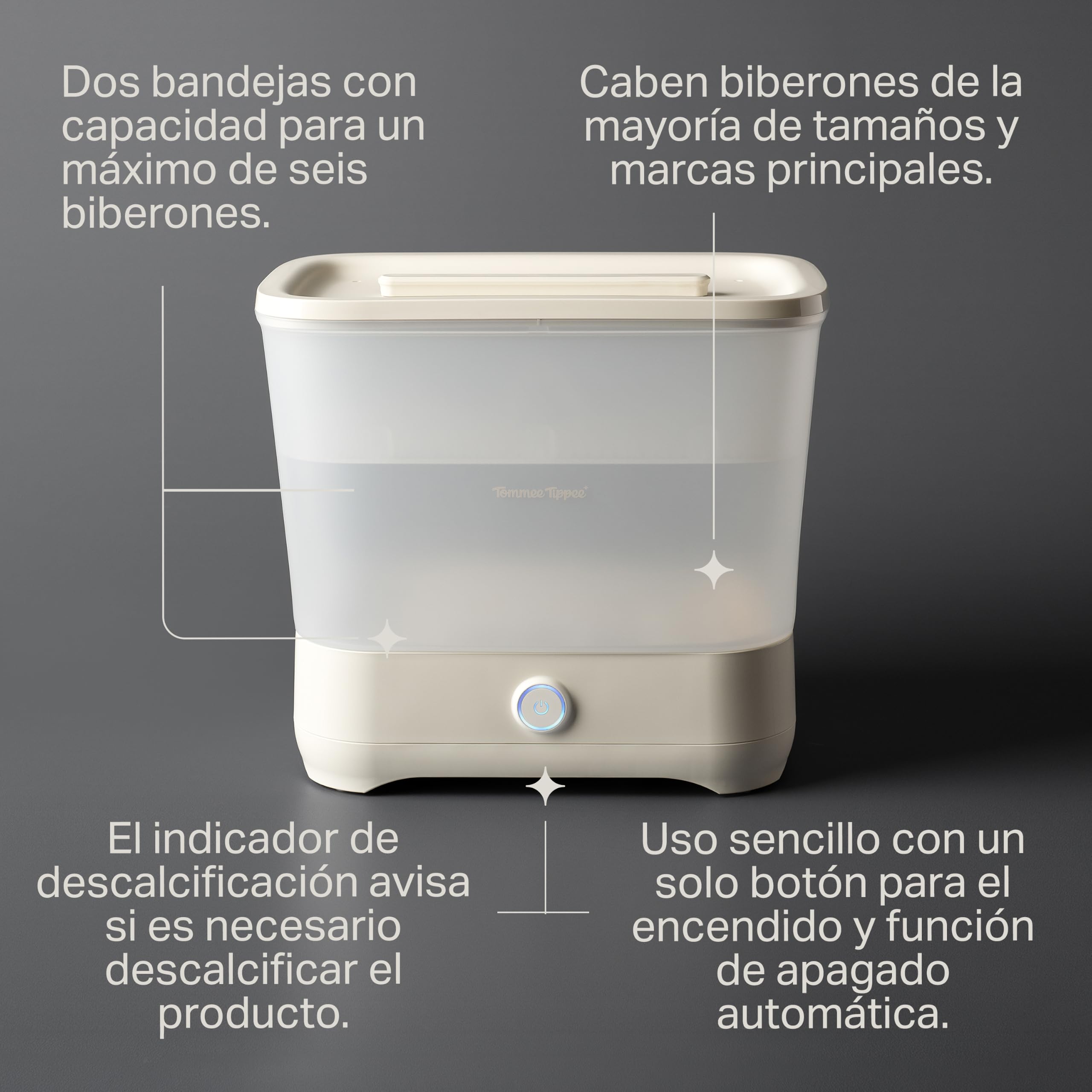 Tommee Tippee Esterilizador Eléctrico de Vapor para Biberones y Accesorios, Blanco
