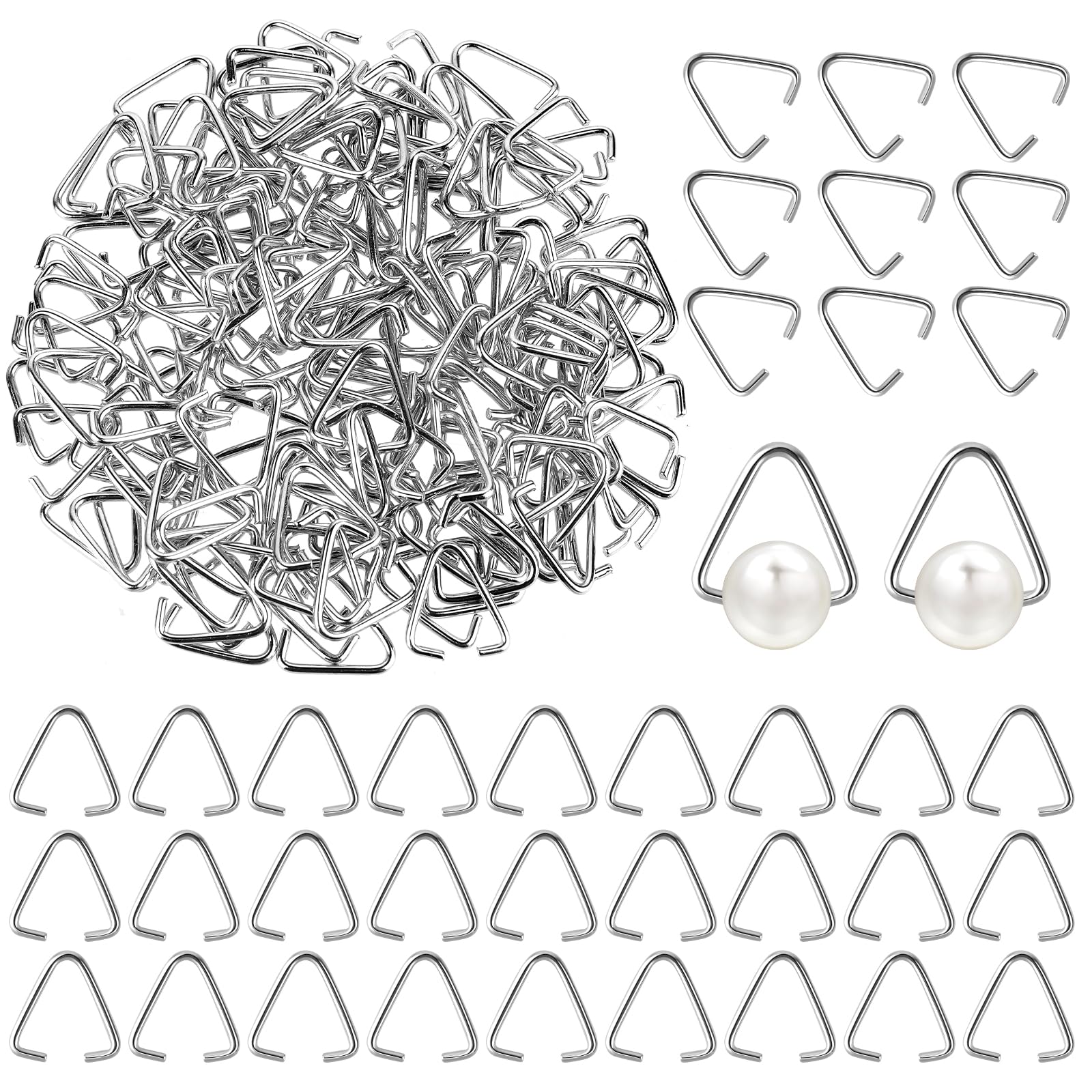 150PCS Open Jump Rings Open Jump Rings Bails Iron Pinch Clip Bail Hang Drops Stainless Steel Open Jump Rings Pinch Bails Connectors for Jewelry Findings Necklace Keychain DIY Craft Accessory