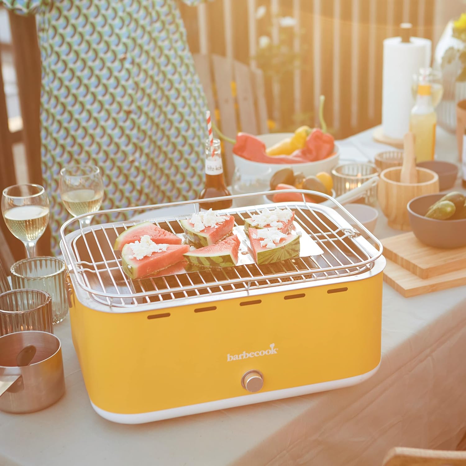 Barbecook Carlo Barbecue portatile senza fumo, barbecue a carbone, piccolo barbecue lavabile in lavastoviglie, giallo Barbecook Carlo Barbecue portatile senza fumo, barbecue a carbone, piccolo barbecue lavabile in lavastoviglie, giallo
