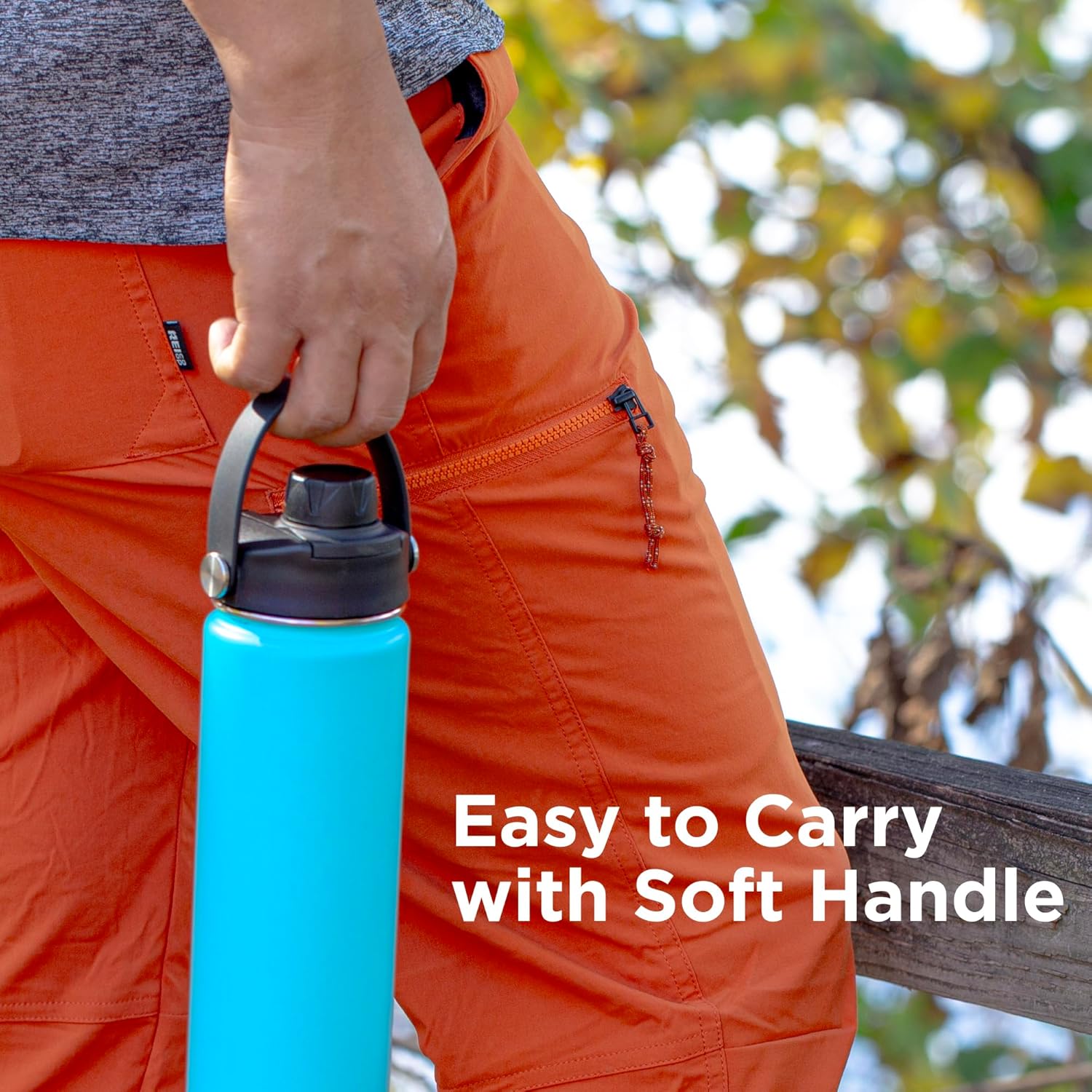 ThermoProof Wide Mouth Bottle Replacement Spout Lid – Leakproof, BPA-Free with Flexible Handle, Compatible with Hydro Flask, Iron Flask, Takeya, Simple Modern & ThermoProof 22oz Bottles-Black - Image 6