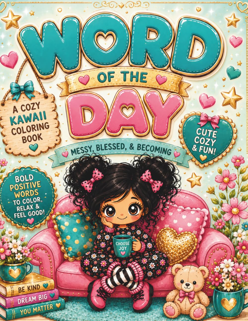 Word of the Day, Messy, Blessed, & Becoming: A Cozy Kawaii Coloring Book Filled with Cute Positive Words to Color, Relax, Smile, and Feel Good Series Name