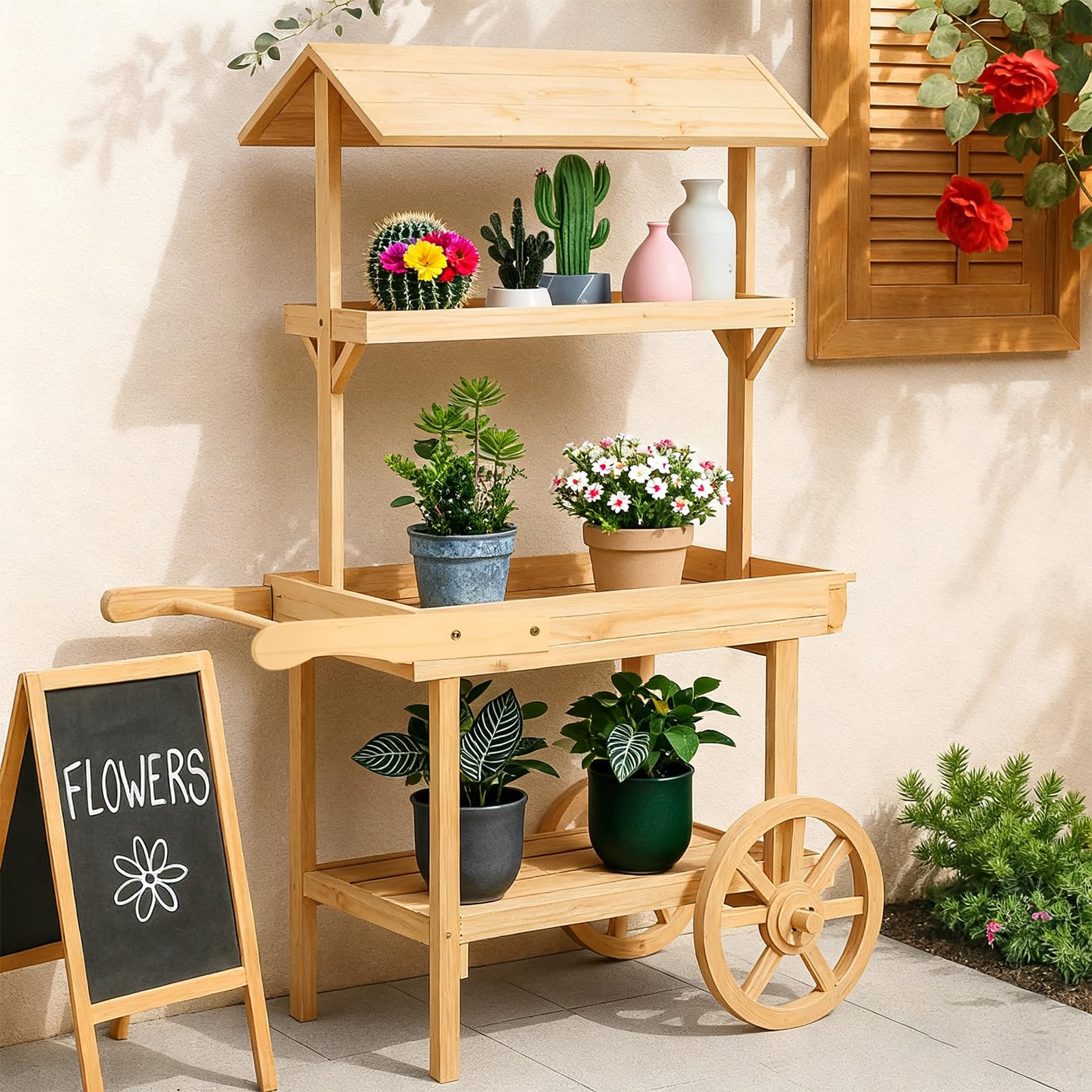 未使用⭐︎超人気♡Flower Cart スタンプセットスタンピンアップ Amazon.com : Hanaive Flower Cart Display Stand with Wheels for