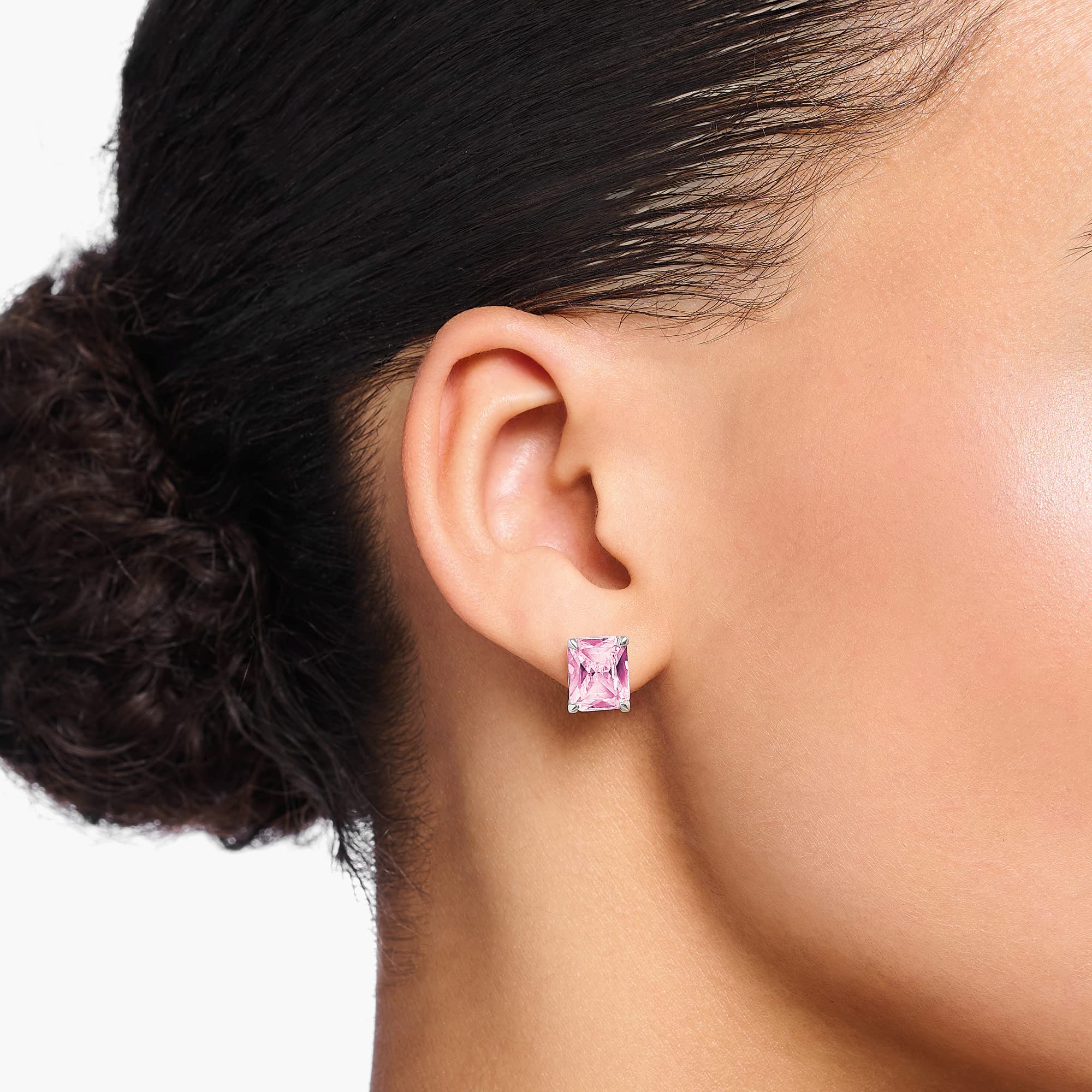 THOMAS SABO Ohrstecker mit pinkem Stein Silber 925 Sterlingsilber