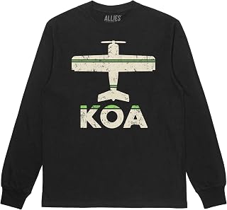Kona KOA Airport Long Sleeve T-Shirt | Vintage Retro Big Island Hawaii Tee | Men & Unisex | Travel Souvenir Gift