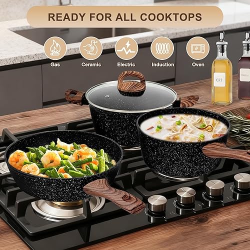 Miniatura 4 de Juego de utensilios de cocina antiadherentes de 25 piezas (negro)