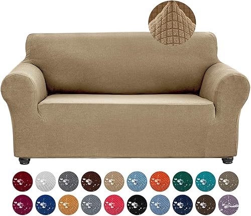 Joccun - Funda elástica para sofá (1 unidad), repelente al agua, para sofá de 2 cojines, de licra y tela Jacquard, lavable, funda protectora para