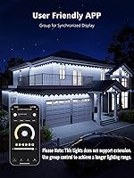 Vista 5 de Brizled Luces esenciales permanentes para exteriores, 100 pies, 60 LED RGB, luces inteligentes de Navidad, funcionan con Alexa y Google Home