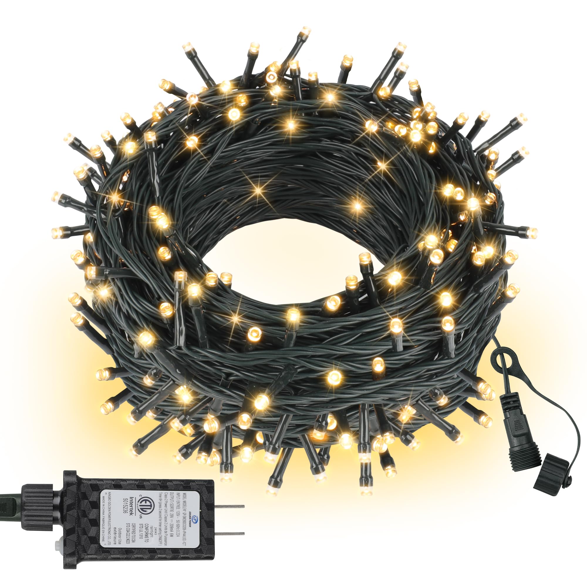 Photo 1 of ASENEK Outdoor String Lights 99FT 300 LED Connectable 8 Modes with Timer Decorative String Lights for Xmas Tree Patio Party Warm White