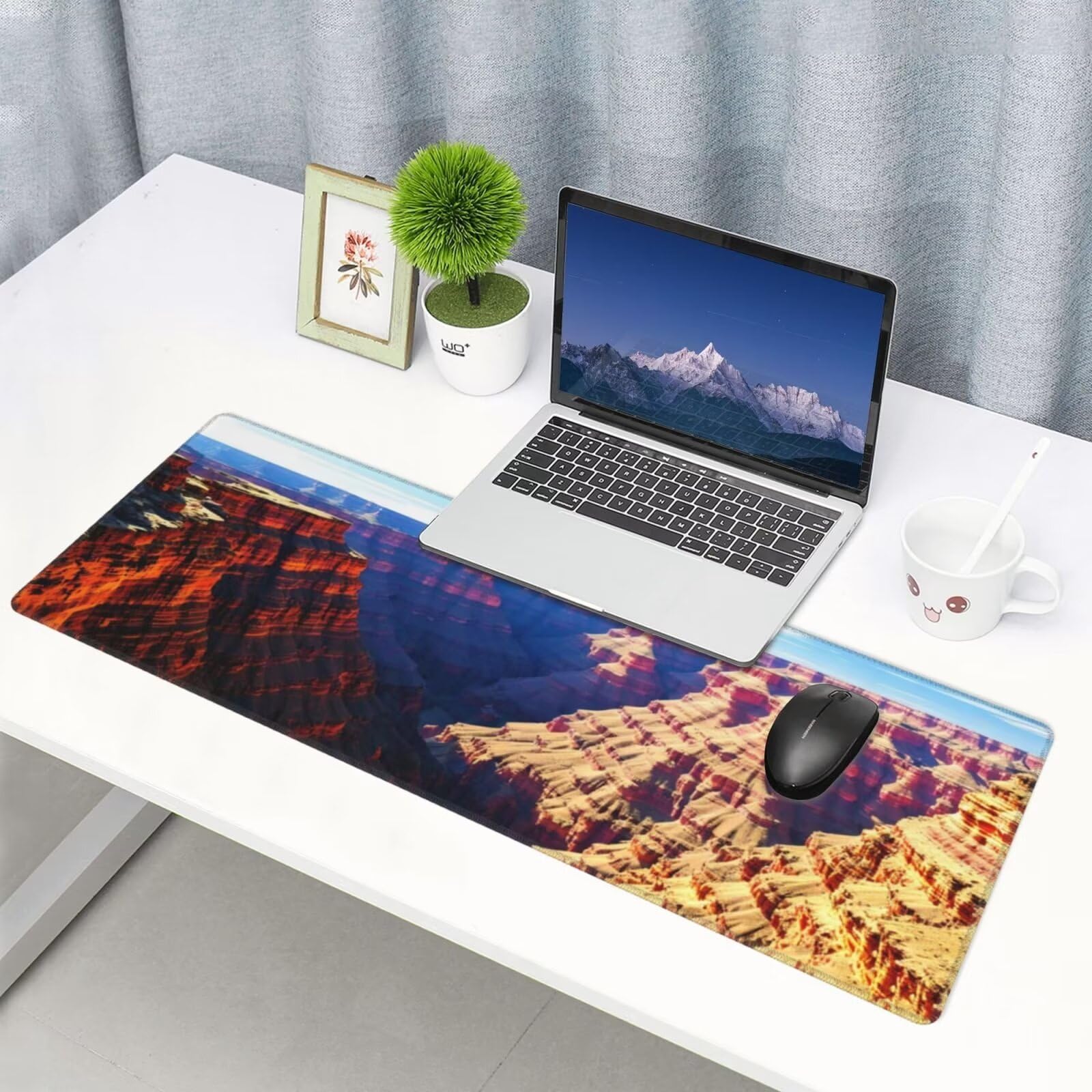 Tappetino Mouse, Tappetino Mouse Gaming Grande XXL 1500x800x3mm Tappetino Scrivania Mouse Pad, Base in Gomma Antiscivolo, Bordi Cuciti,Lavabile, Mousepad per Ufficio e Gaming (Grand Canyon) R-120
