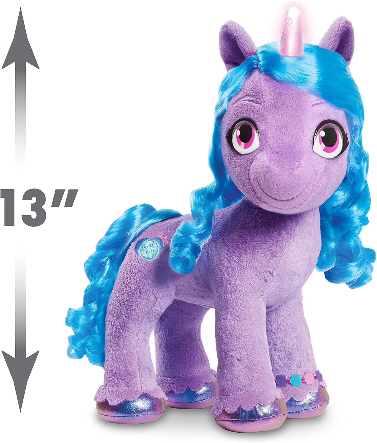 My Little Pony Sing and Glow Izzy, 13-Inch Lights and Sounds, Musical Plush, Sings, Stuffed Animal, Horse, Kids Toys for Ages 3 Up by Just Play