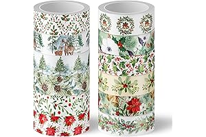 Washi Tape Set Christmas: Festive Watercolor Designs for Holiday Crafting