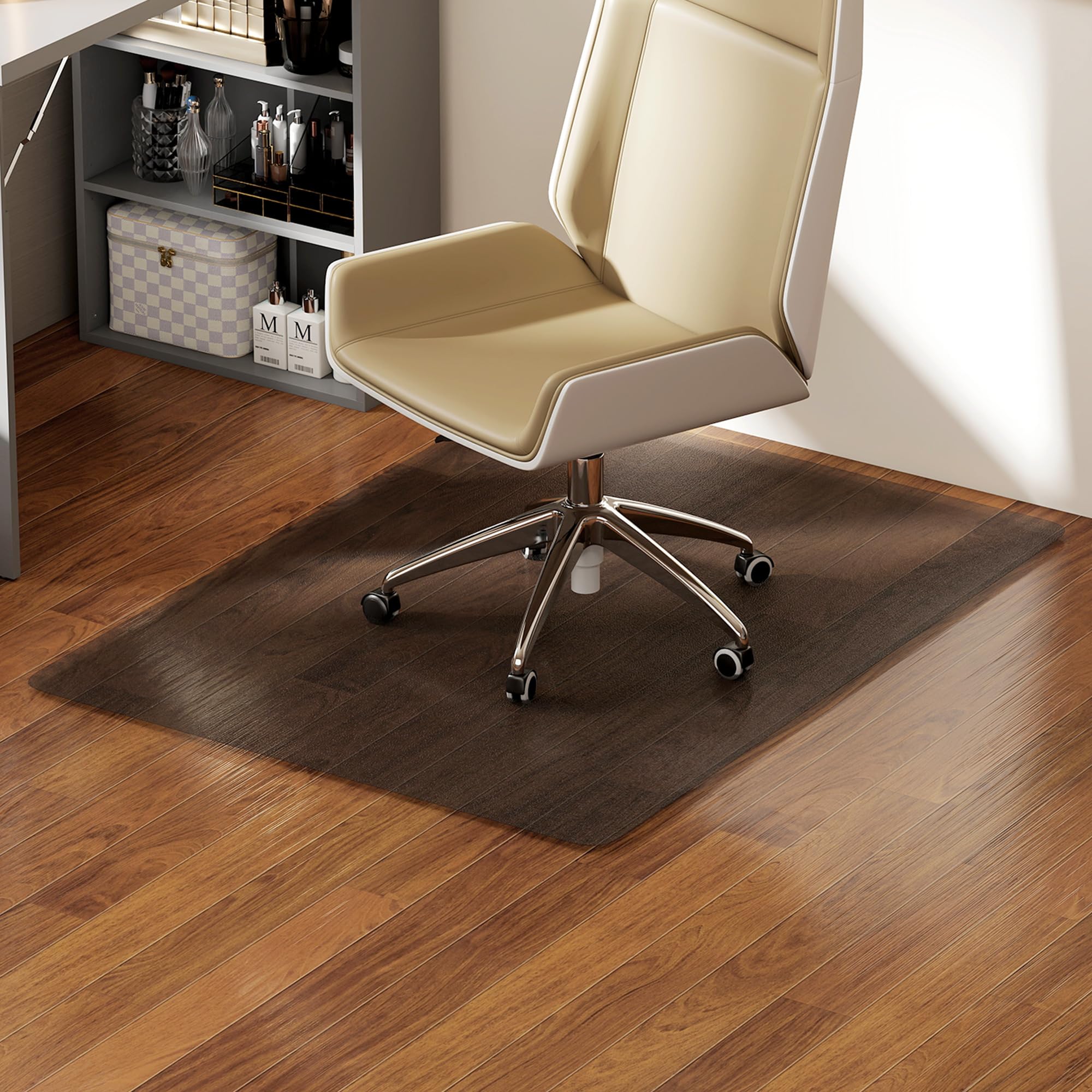 HOMCOM Tappetino Salvapavimento 120x90 cm Nero, Tappeto per Sedia da Ufficio in Plastica