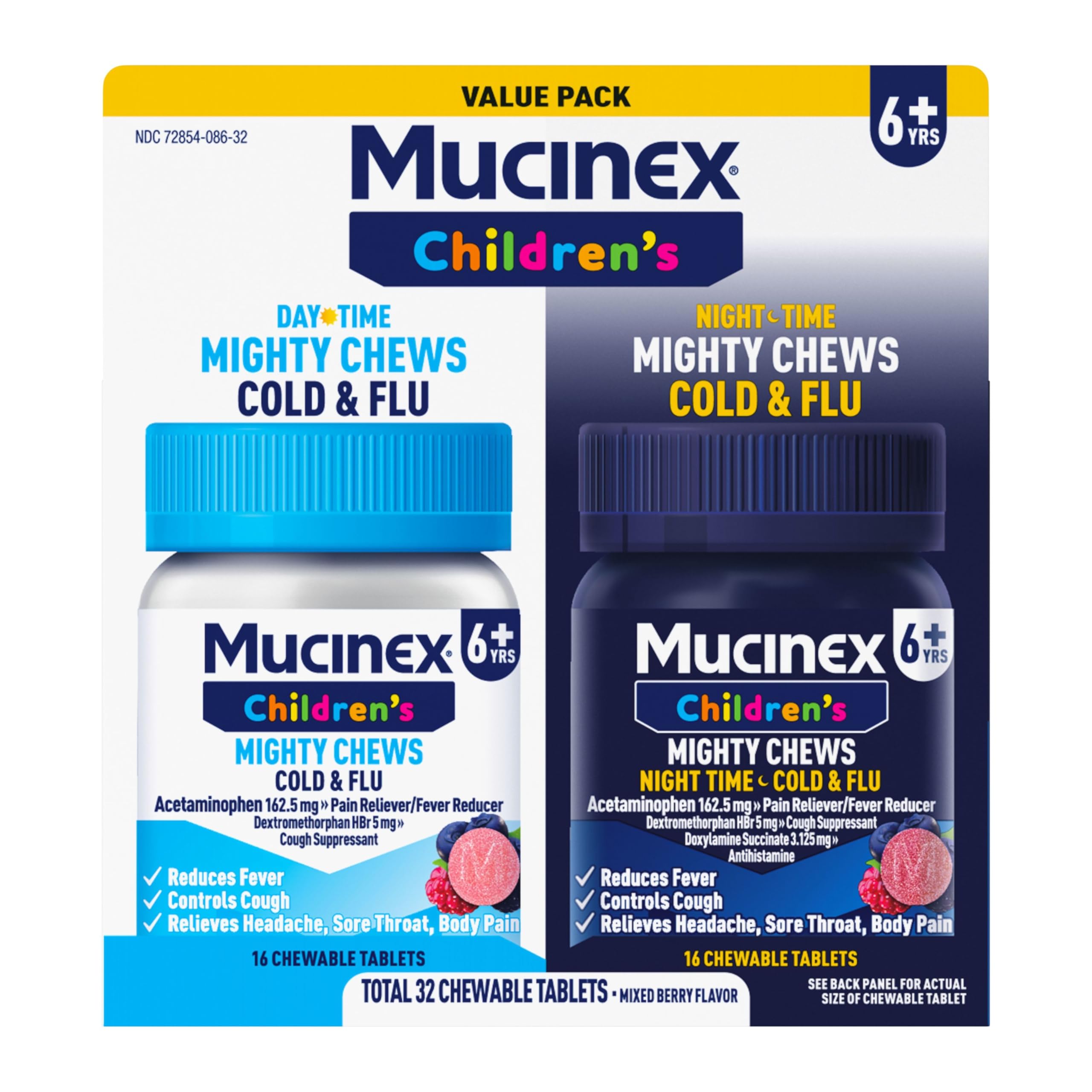 Mucinex Children's Mighty Chews Cold and Flu Day and Night pack