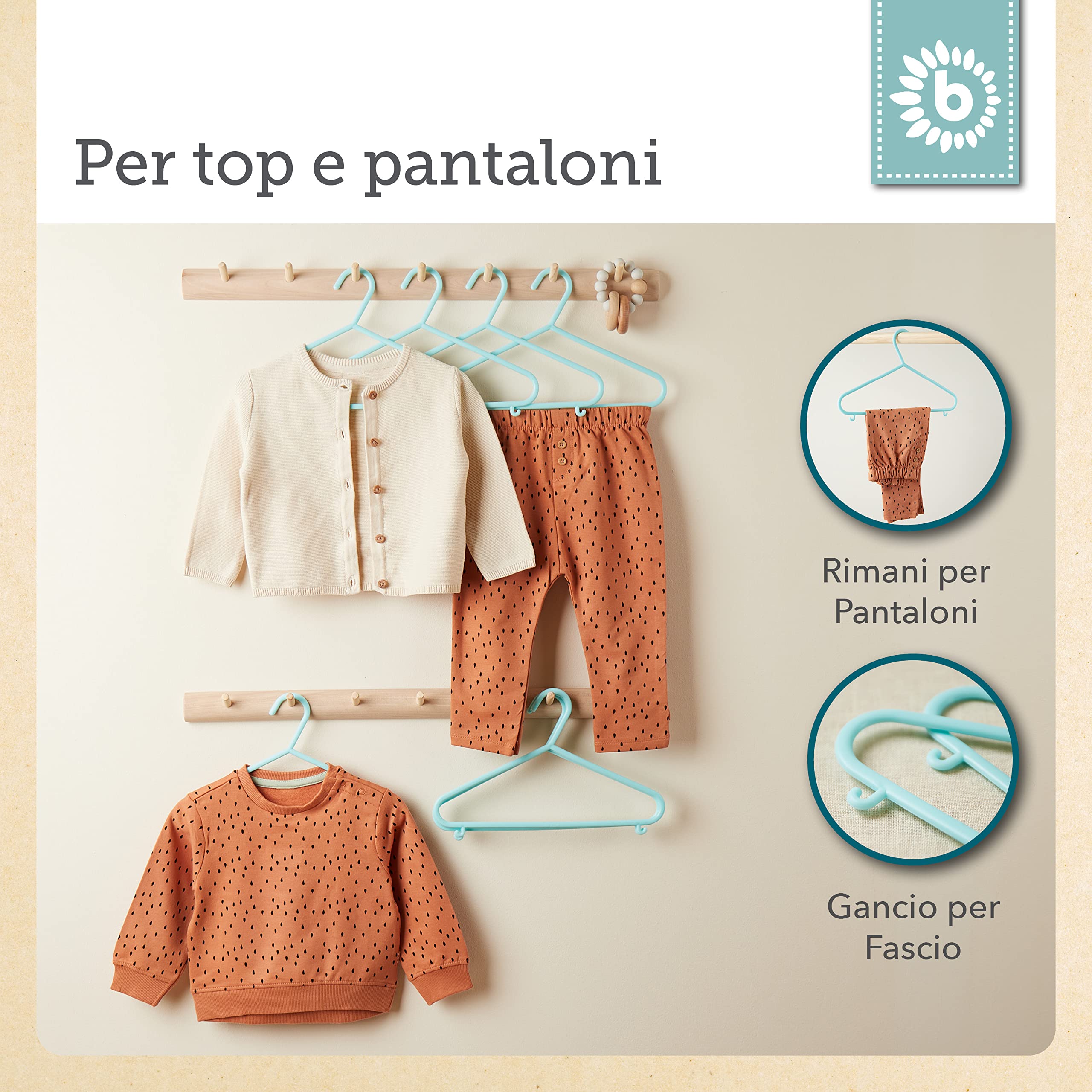 Bebé Bambino Hanger appendiabiti grucce di plastica per bambini 29,5 cm 16 pezzi turchese