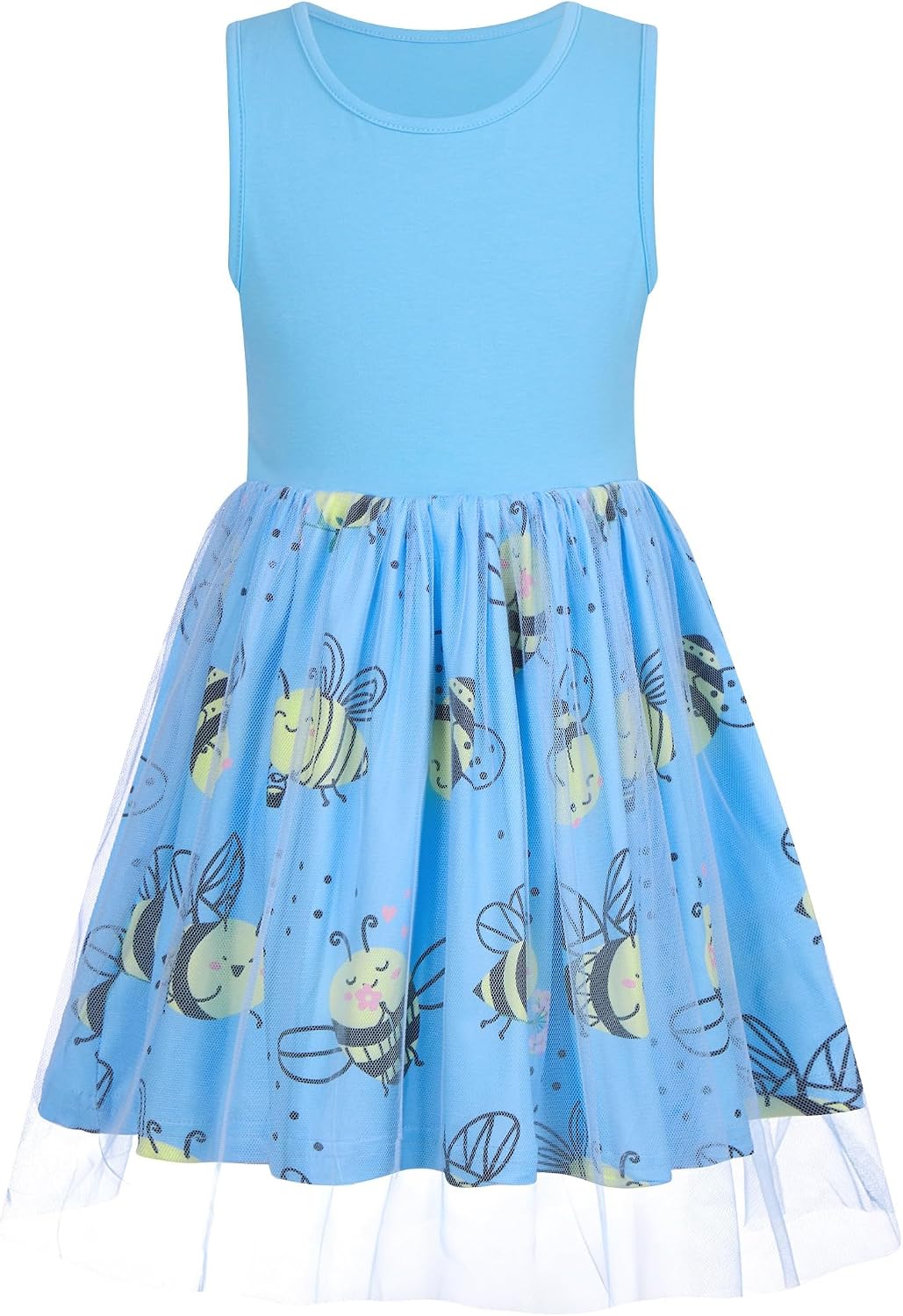 Vieille Girl Dress Casual Sleeveless Tutu Tulle Sundress for School Party