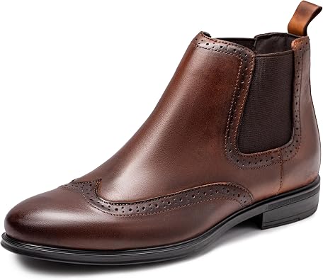 Mens Chelsea Boots,Dress Boots For Men,Slip-on Formal Dress Boots for Men Casual Ankle Boots Classic Brogue Style