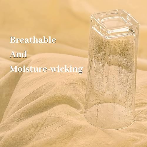 Miniatura 7 de NEXHOME PRO - Juego de funda de edredón, California king, 104"x98", apariencia de lino, algodón lavado 100 % orgánico, con cremallera, transpirable,