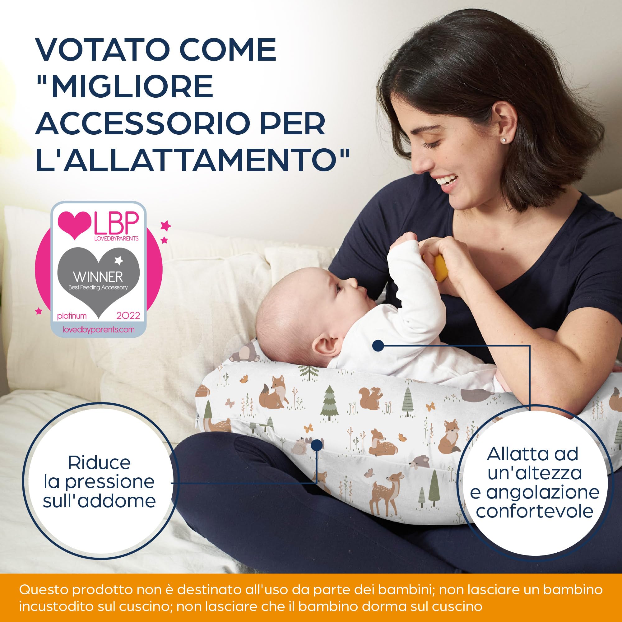 Niimo Cuscino Allattamento e Gravidanza XXL - Cuscino Gravidanza per Dormire con Federa 100% Cotone, Vincitore Del Doppio Platino Nel 2022, Ciambella Allattamento Neonato, Cuscino per Gravidanza