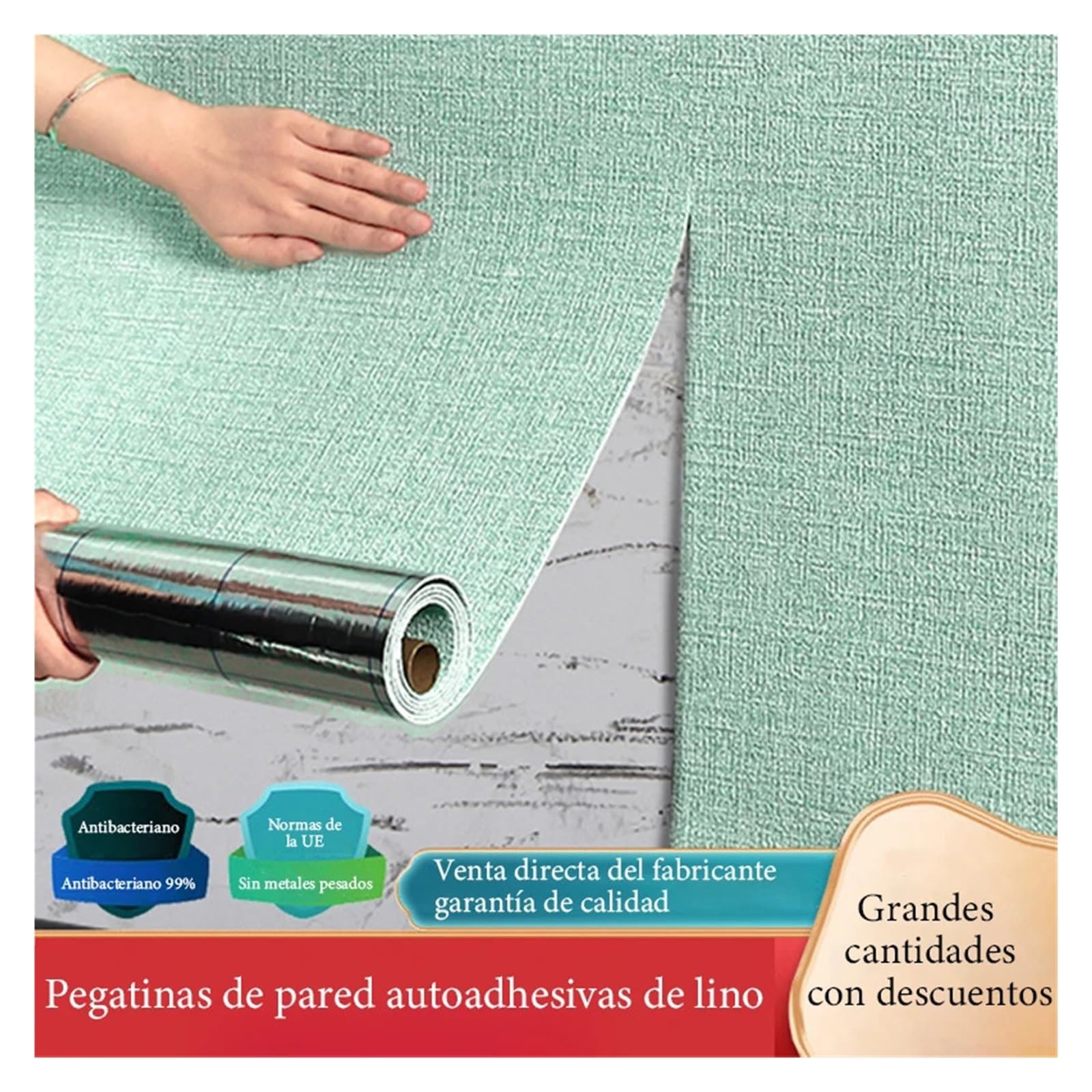 Testata Letto Carta da Parati in Lino autoadesiva Impermeabile Anti-umidità e Anti-Muffa 3D Adesivi murali Decorazione della Parete del Soggiorno della casa(White,1Pcs50cmX10m)